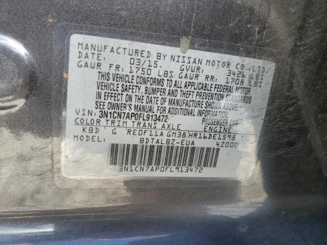 3N1CN7AP0FL913472 Nissan VERSA S