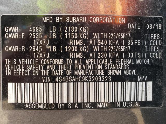 4S4BSAHC9K3209323 Subaru Outback 2.5i Premium