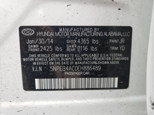 5NPEB4AC0EH886489 Hyundai SONATA GLS