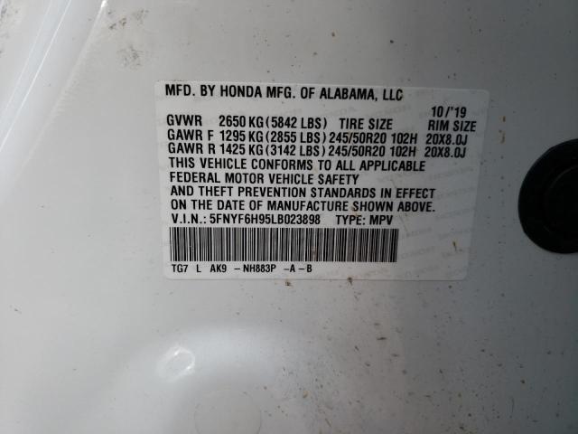 5FNYF6H95LB023898 Honda Pilot TOUR 10