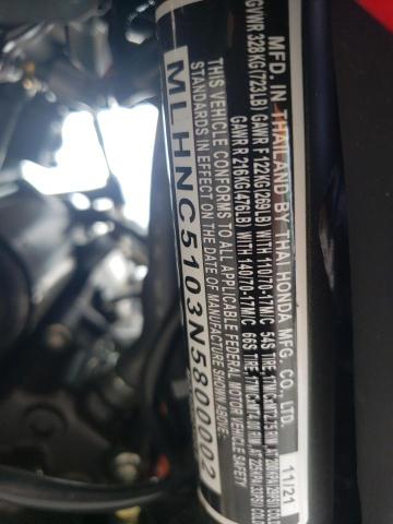 2022 HONDA CBR300 R MLHNC5103N5800002
