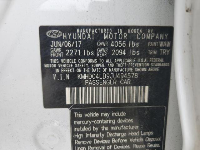 KMHD04LB9JU494578 Hyundai Elantra Sport
