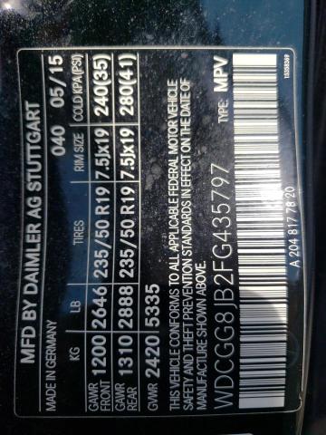 WDCGG8JB2FG435797 Mercedes-Benz Glk 350 4matic