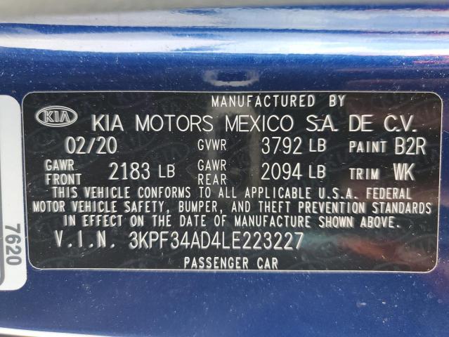 3KPF34AD4LE223227 KIA Forte Gt Line