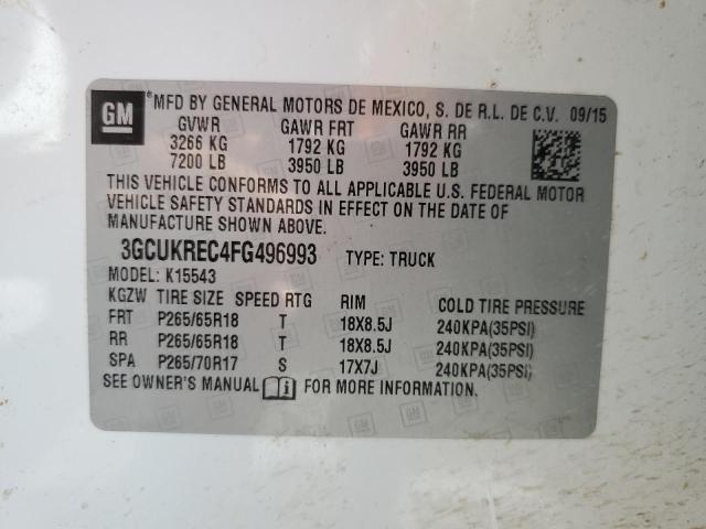 3GCUKREC4FG496993 Chevrolet Silverado K1500 Lt