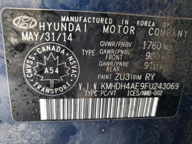2015 HYUNDAI ELANTRA SE - KMHDH4AE9FU243069