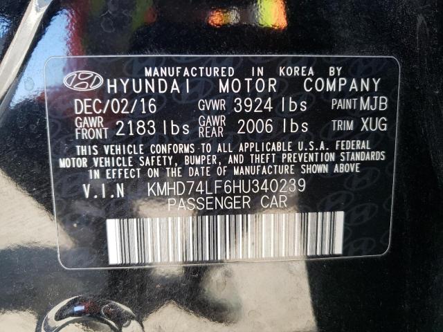 KMHD74LF6HU340239 Hyundai ELANTRA SE
