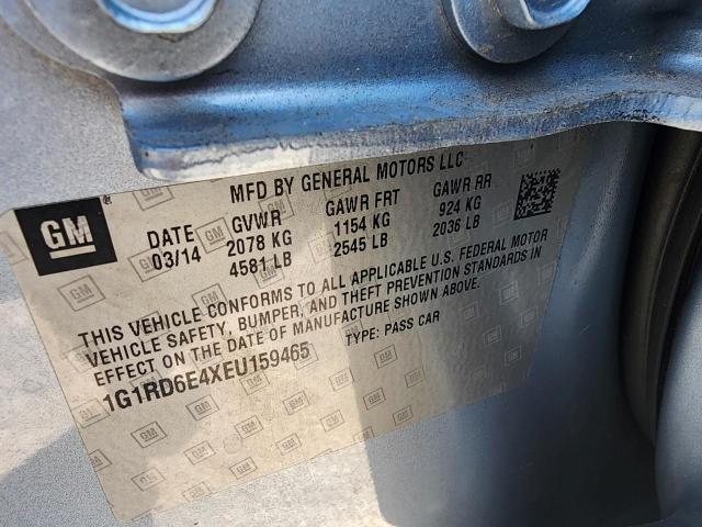 VIN 1G1RD6E4XEU159465 2014 Chevrolet Volt no.10