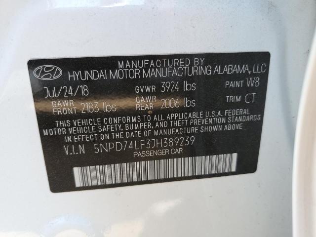 5NPD74LF3JH389239 Hyundai ELANTRA SE