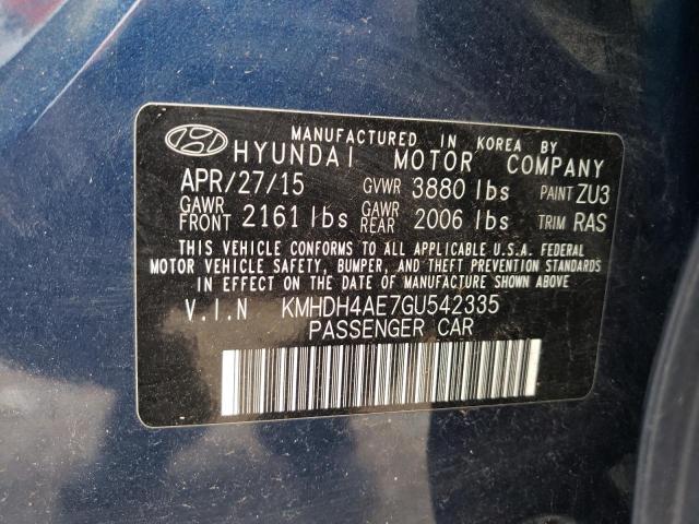 KMHDH4AE7GU542335 Hyundai ELANTRA SE