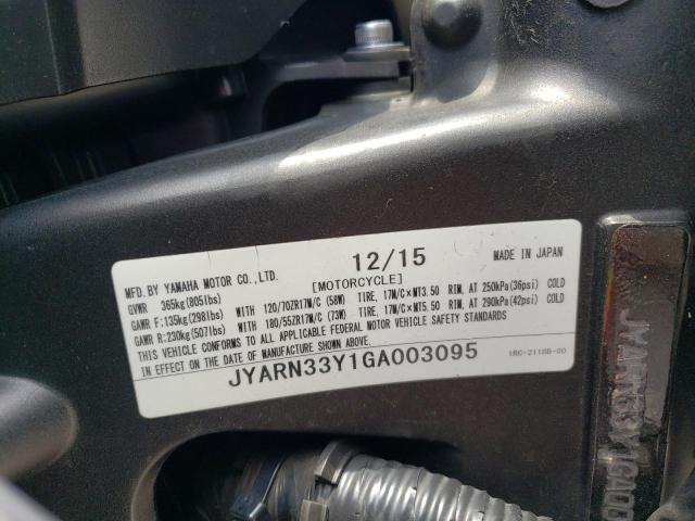 2016 YAMAHA FZ09 C JYARN33Y1GA003095