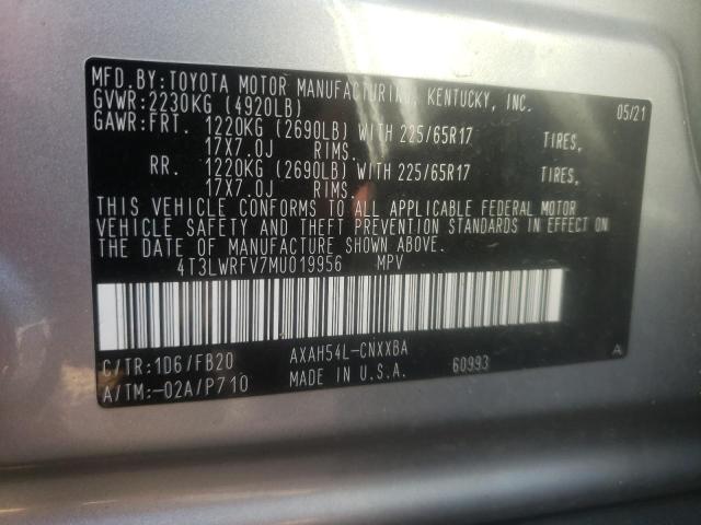 4T3LWRFV7MU019956 Toyota RAV4 LE