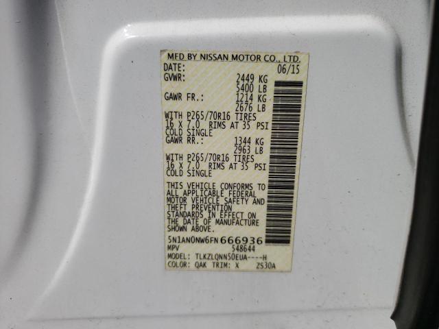 2015 NISSAN XTERRA X 5N1AN0NW6FN666936