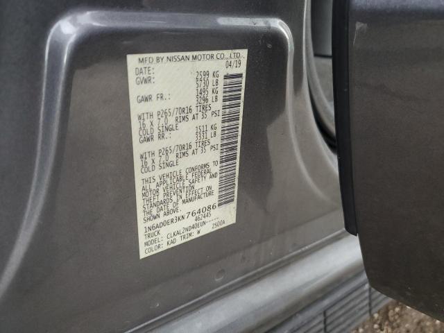 1N6AD0ER3KN764086 Nissan FRONTIER S