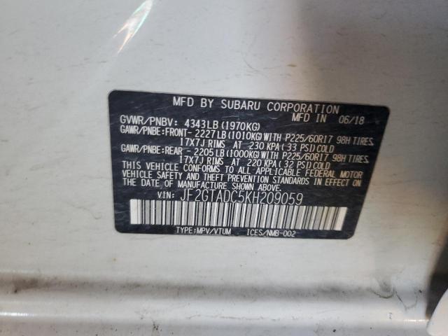 JF2GTADC5KH209059 Subaru Crosstrek Premium