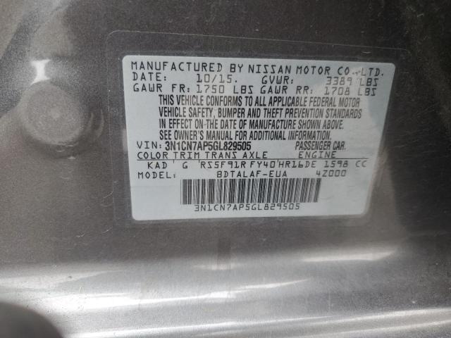 3N1CN7AP5GL829505 Nissan VERSA S