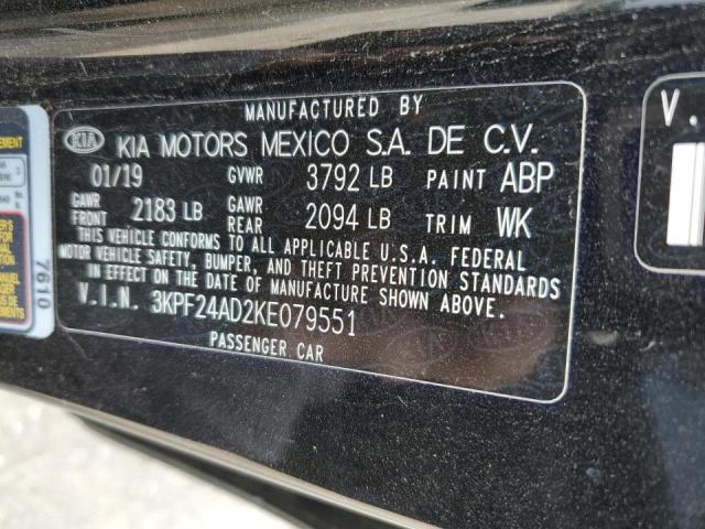 3KPF24AD2KE079551 KIA FORTE FE