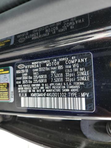 2019 HYUNDAI SANTA FE X - KM8SM4HF4KU301102