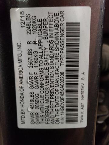 1HGCV3F45KA002206 Honda Accord Hybrid Ex
