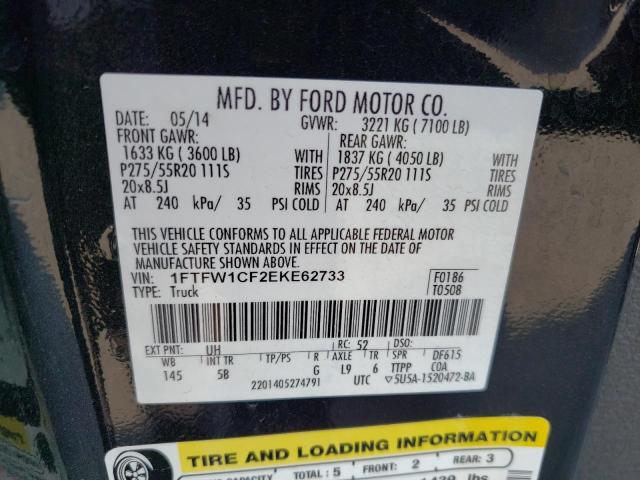 1FTFW1CF2EKE62733 | 2014 FORD F150 SUPER