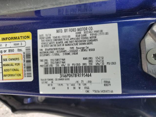 3FA6P0H78FR195464 Ford FUSION SE