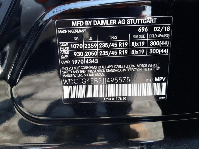 2018 MERCEDES-BENZ GLA 250 - WDCTG4EB2JJ495575