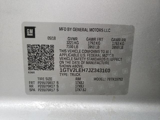 1GTV2LEH7JZ343160 GMC Sierra K1500