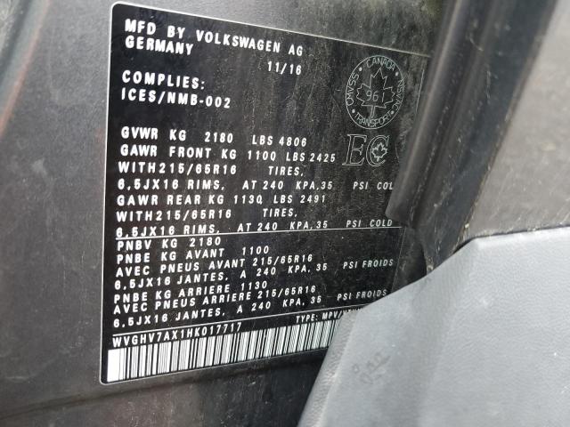 2017 VOLKSWAGEN TIGUAN TRE WVGHV7AX1HK017717