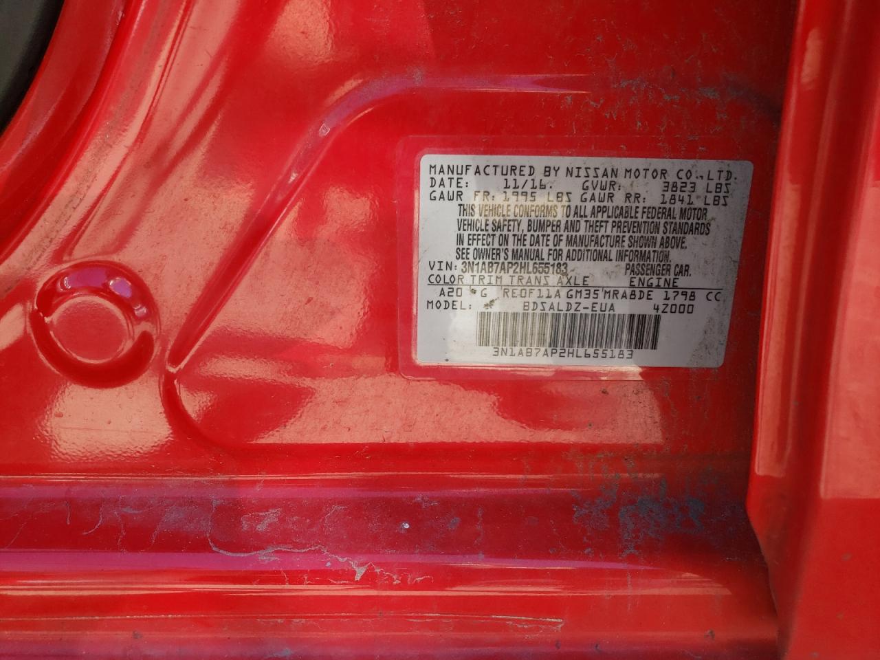 3N1AB7AP2HL655183 NISSAN SENTRA 2017