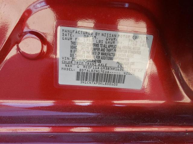3N1CN7AP5KL850105 Nissan VERSA S