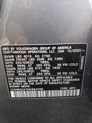 2021 VOLKSWAGEN ATLAS SE - 1V2HR2CA7MC554700