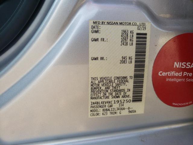 1N4BL4EV4KC195250 Nissan ALTIMA SL