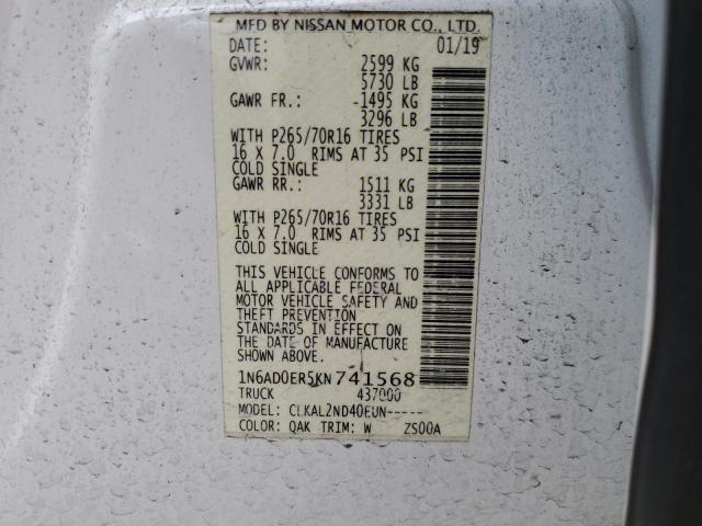 1N6AD0ER5KN741568 Nissan FRONTIER S