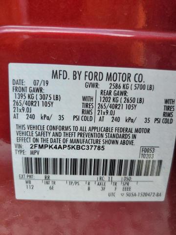 2FMPK4AP5KBC37785 Ford EDGE ST