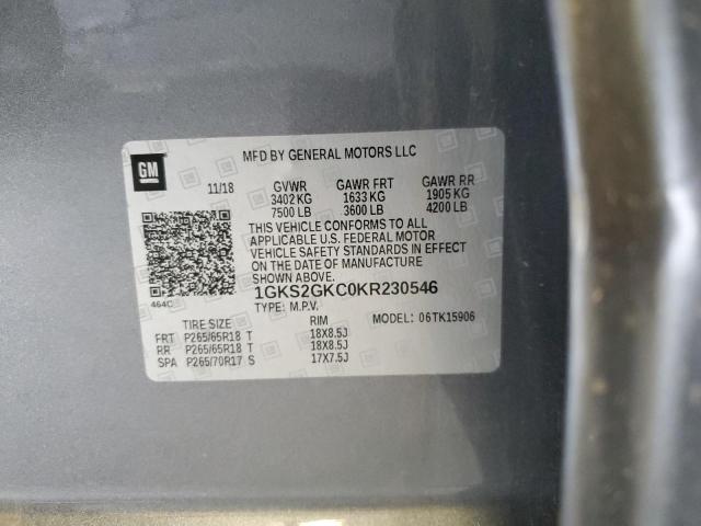 1GKS2GKC0KR230546 GMC Yukon Xl K1500 Slt