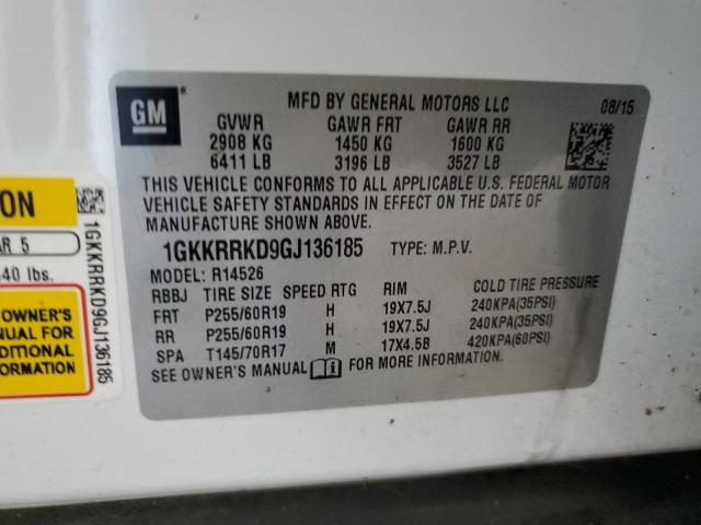 1GKKRRKD9GJ136185 GMC Acadia Slt-1