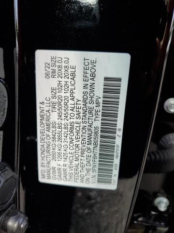 2022 HONDA PILOT BLAC - 5FNYF6H77NB059805