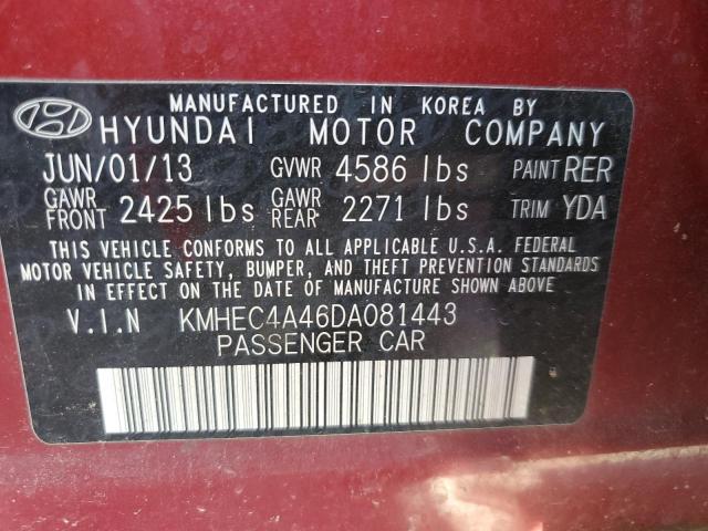 VIN KMHEC4A46DA081443 2013 HYUNDAI SONATA no.12