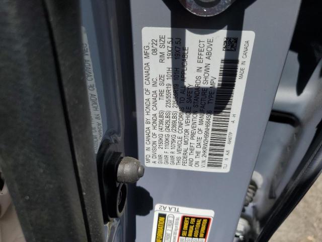 2HKRW2H99NH664506 Honda Cr-v Touring