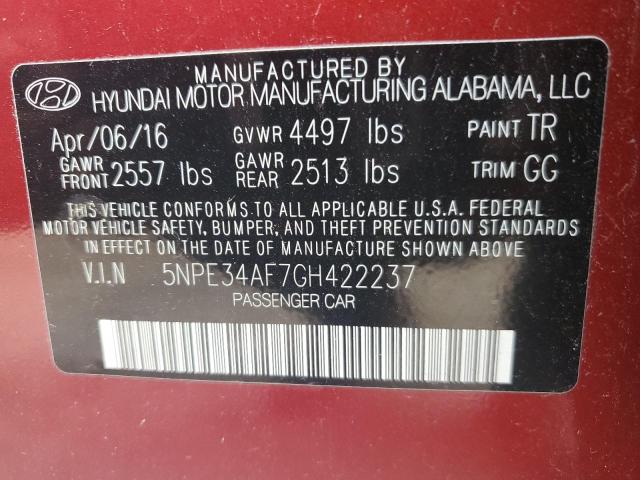 2016 HYUNDAI SONATA SPO - 5NPE34AF7GH422237