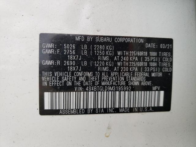 4S4BTGLD9M3195992 Subaru Outback Onyx Edition Xt