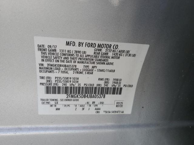 2FMGK5D84JBA05378 Ford Flex Limited