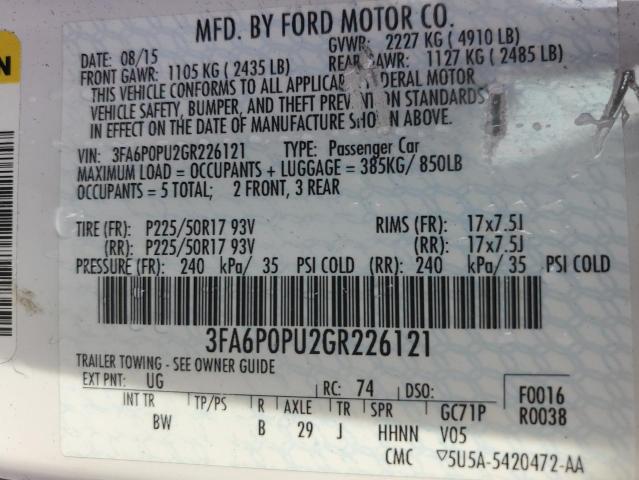3FA6P0PU2GR226121 Ford Fusion Se Phev