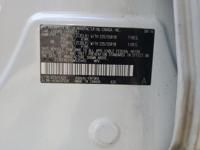 2T3DFREV1GW535465 | 2016 TOYOTA RAV4 LIMIT