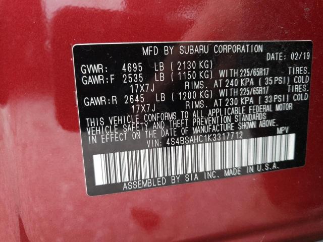 4S4BSAHC1K3317712 Subaru Outback 2.5i Premium