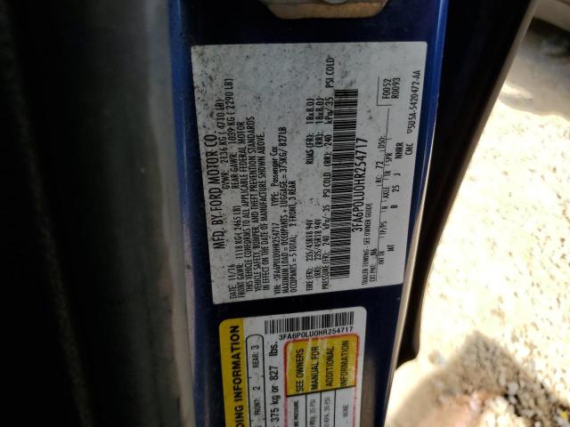3FA6P0LU0HR254717 Ford Fusion Se Hybrid