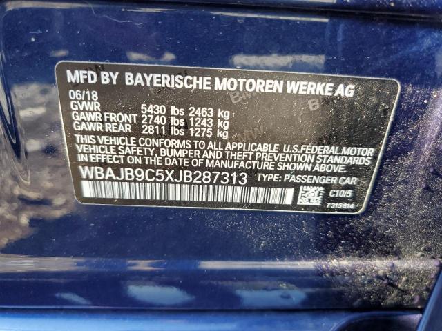 WBAJB9C5XJB287313 2018 BMW M5, photo no. 12