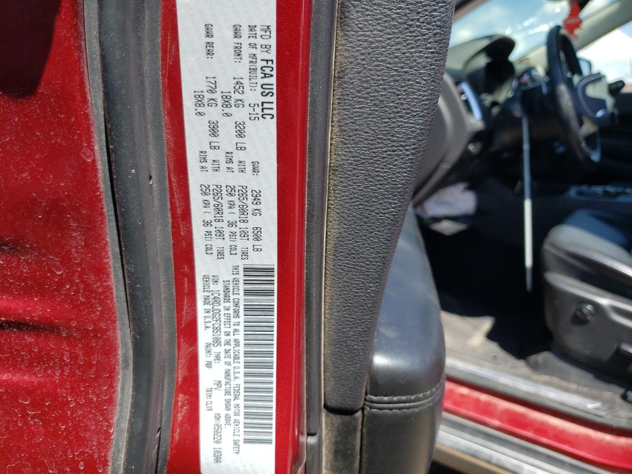 1C4RDJDG2FC851085 2015 Dodge Durango Limited 1C4RDJDG2FC851085 2015 Dodge Durango Limited