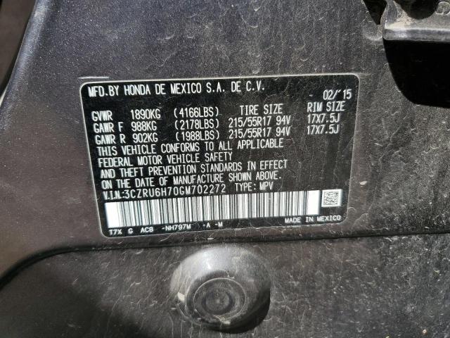 3CZRU6H70GM702272 Honda Hr-v Exl