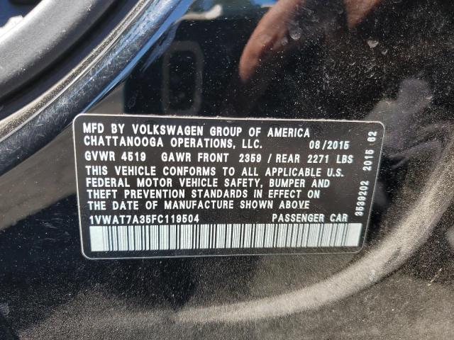 1VWAT7A35FC119504 Volkswagen PASSAT S